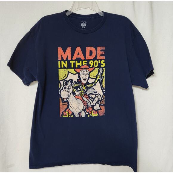 Retro Mens Toy Story Graphic T-Shirt Large Blue Cotton 90's - Picture 1 of 4